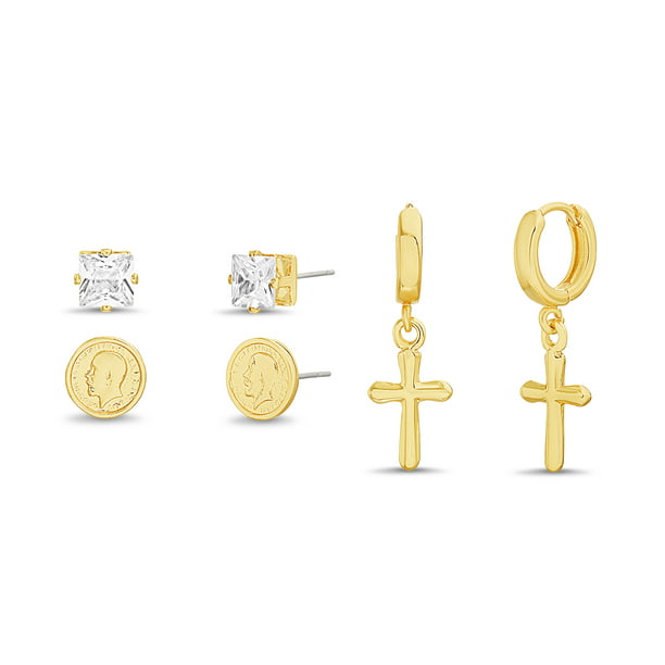 Details about   Yellow gold finish diamond speck leaf design earrings And Ring Size L Set